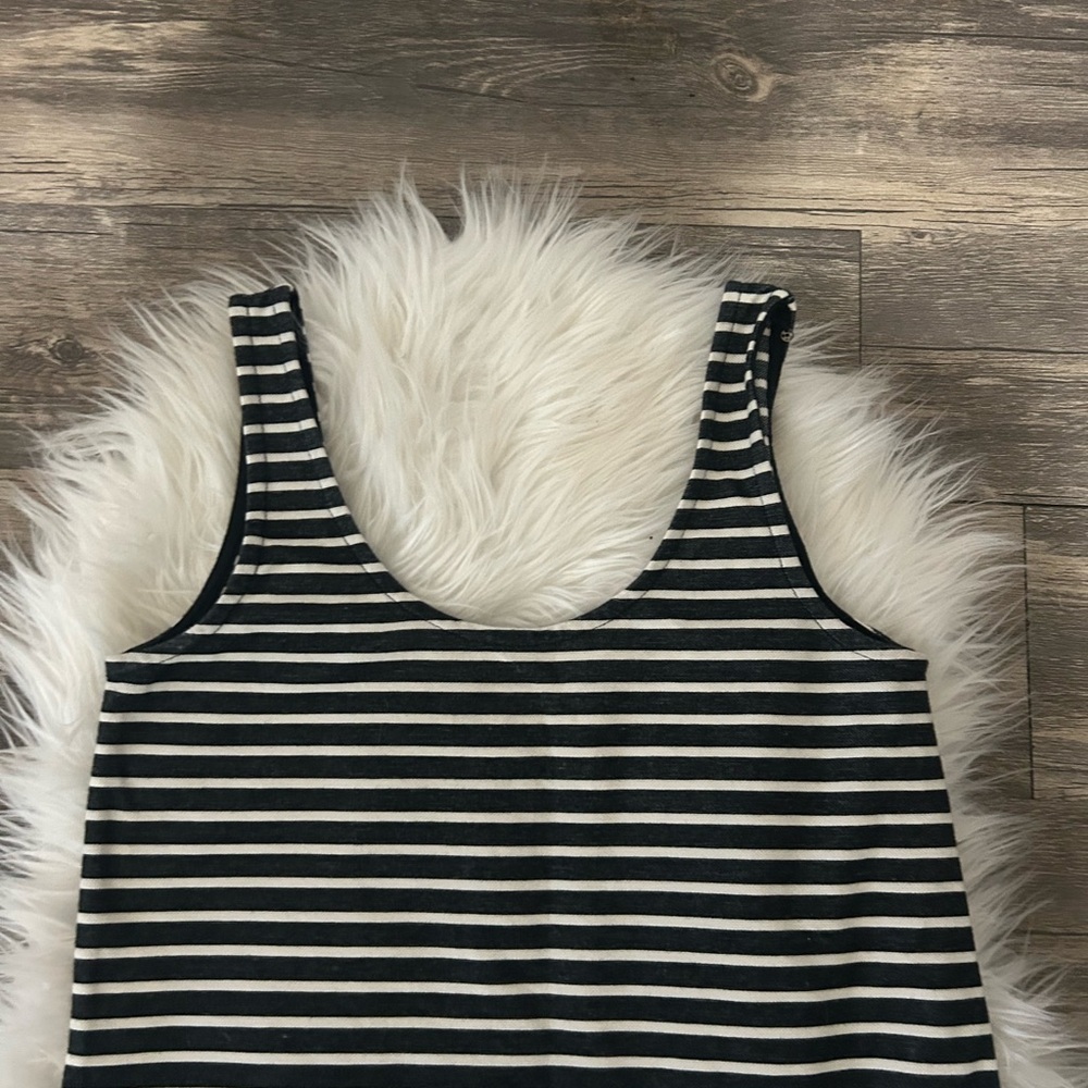 Madewell tank Striped blue and White Sleeveless Dress - Picture 2 of 6